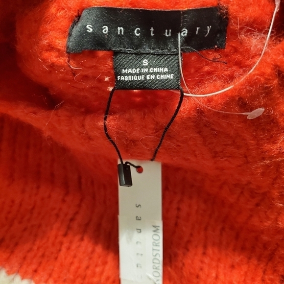 NWT Sanctuary Red Party Stripe Crewneck Sweater - Picture 5 of 7